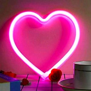 Pink Heart Neon Light